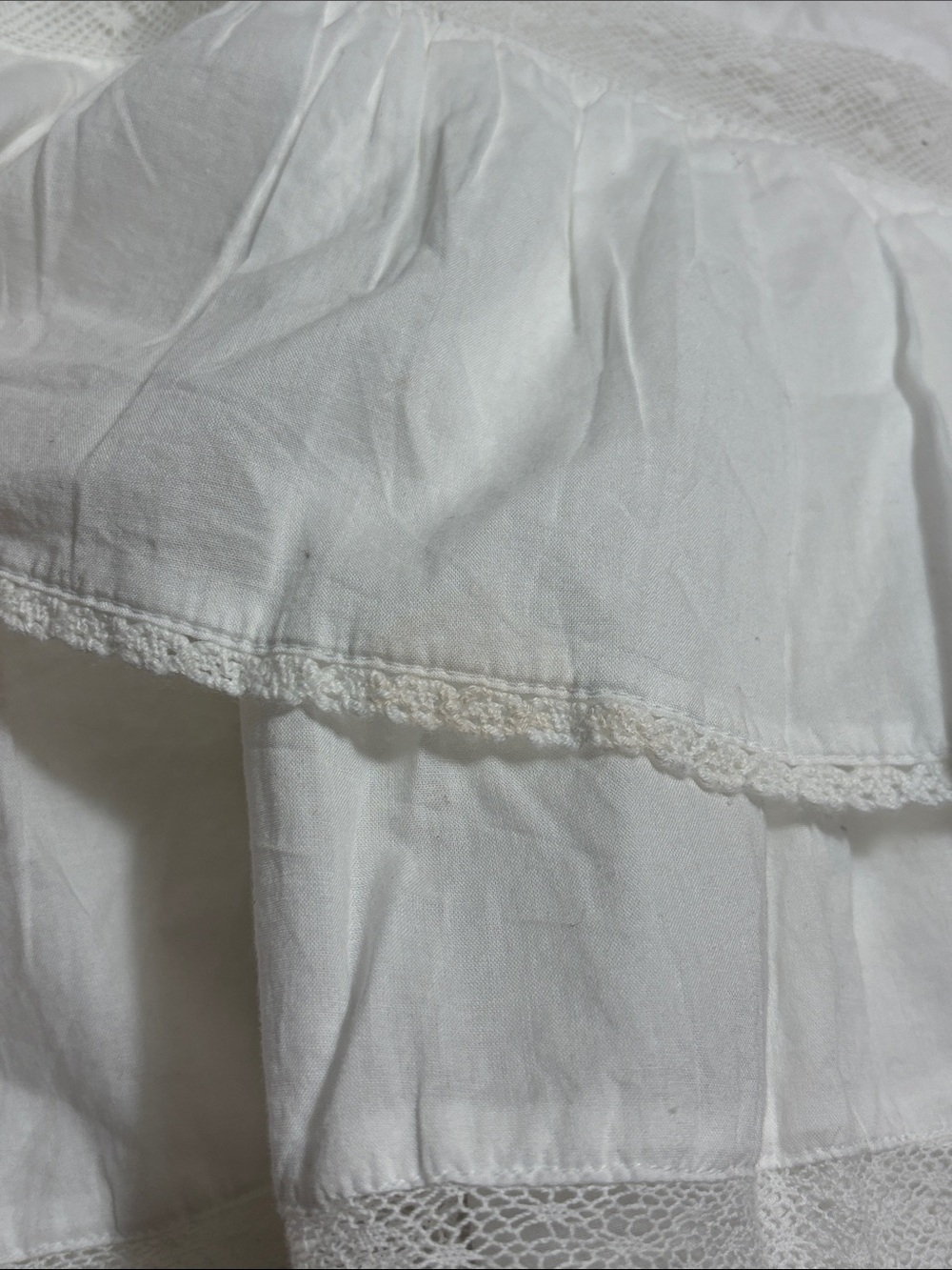 NWT* Abercrombie & Fitch 100% Cotton White Lace Trimmed Tiered Skort Size XL - Picture 4 of 6